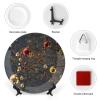 10" Decorative Plate Ornaments Trees Lights Balls Round Ceramic Plate with Display Stand Modern Porcelain Table Plate Wall Hanging Decoration for Home Office Collectible Art Souvenir view 3