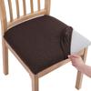 Chair Seat Covers, Super Fit Stretch Jacquard Dining Room Chair Seat Slipcovers Kitchen Chair Covers Removable Dining Chair Protector Cover for Hotel Banquet Wedding Party (Chocolate B, 6PCS) view 1
