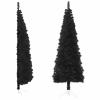 qiangxing Slim Artificial Half Christmas Tree with Stand Christmas Artificial Tree Christmas Tree Stand Black 6 ft view 2