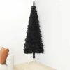 qiangxing Slim Artificial Half Christmas Tree with Stand Christmas Artificial Tree Christmas Tree Stand Black 6 ft view 3