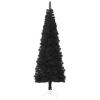 qiangxing Slim Artificial Half Christmas Tree with Stand Christmas Artificial Tree Christmas Tree Stand Black 6 ft view 4