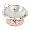 28CM Stainless Steel Hot Pot Buffet Set, Round Food Heating Tray with Clear Glass Lid and Built-in Lid Holder, Suitable for Parties, Events, Weddings, Camping, Dinners (Red Copper) view 4