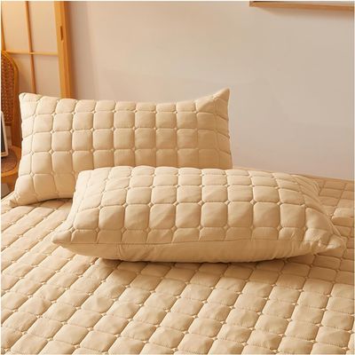 Queen Size Quilted Waterproof Fitted Sheet,Thickened All-Inclusive Mattress Protector,Ultra Soft Bed Cover Fitted Sheet Fits Up to 5-30CM Deep Pocket