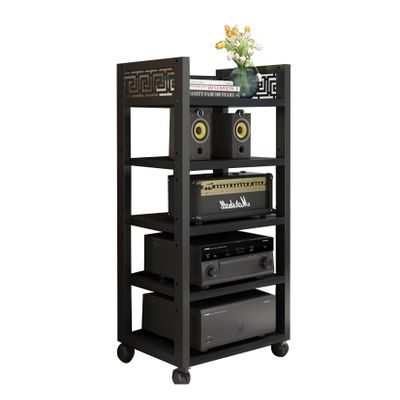 YLQFGUVWK 5 Tier AV Media Cabinet Stand Component Cabinet, Gaming TV Cabinet and Stereo Rack Audio Tower with Height Adjustable Wooden Boards for Home/Office (Color : Style 2, Size : 50x40x108cm)