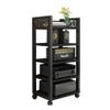 YLQFGUVWK 5 Tier AV Media Cabinet Stand Component Cabinet, Gaming TV Cabinet and Stereo Rack Audio Tower with Height Adjustable Wooden Boards for Home/Office (Color : Style 2, Size : 50x40x108cm) view 1