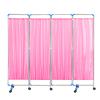 Portable Medical Privacy Screen On Wheels, Doctor's Office/Beauty Salons/Clinic /Hospitals Wards Room Divider Wall, Freestanding Stainless Steel Bed Partition with Detachable Fabric ( Color : Pink , S view 1