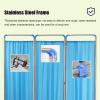 Portable Medical Privacy Screen On Wheels, Doctor's Office/Beauty Salons/Clinic /Hospitals Wards Room Divider Wall, Freestanding Stainless Steel Bed Partition with Detachable Fabric ( Color : Pink , S view 4