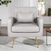 Vanbow.Technology Cloth Simple and Fashionable Metal Foot Single Back Chair, Suitable for Bedroom, Living Room and Office(Light Grey+Technology Cloth) view 1