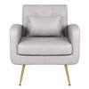 Vanbow.Technology Cloth Simple and Fashionable Metal Foot Single Back Chair, Suitable for Bedroom, Living Room and Office(Light Grey+Technology Cloth) view 4