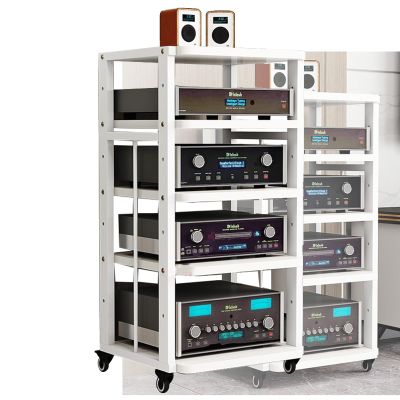 YLQFGUVWK 5-Shelf Removable Audio Stand Corner Stand Stereo Audio Rack Tower, Adjustable Shelves, Open Storage Racks for Home/Office (Color : Style 1, Size : 50x45x100cm)