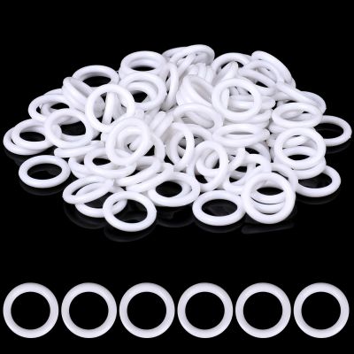 100 Pieces Roman Blind Curtain Rings - White Plastic O-Rings for Roman Shades & Cafe Curtains