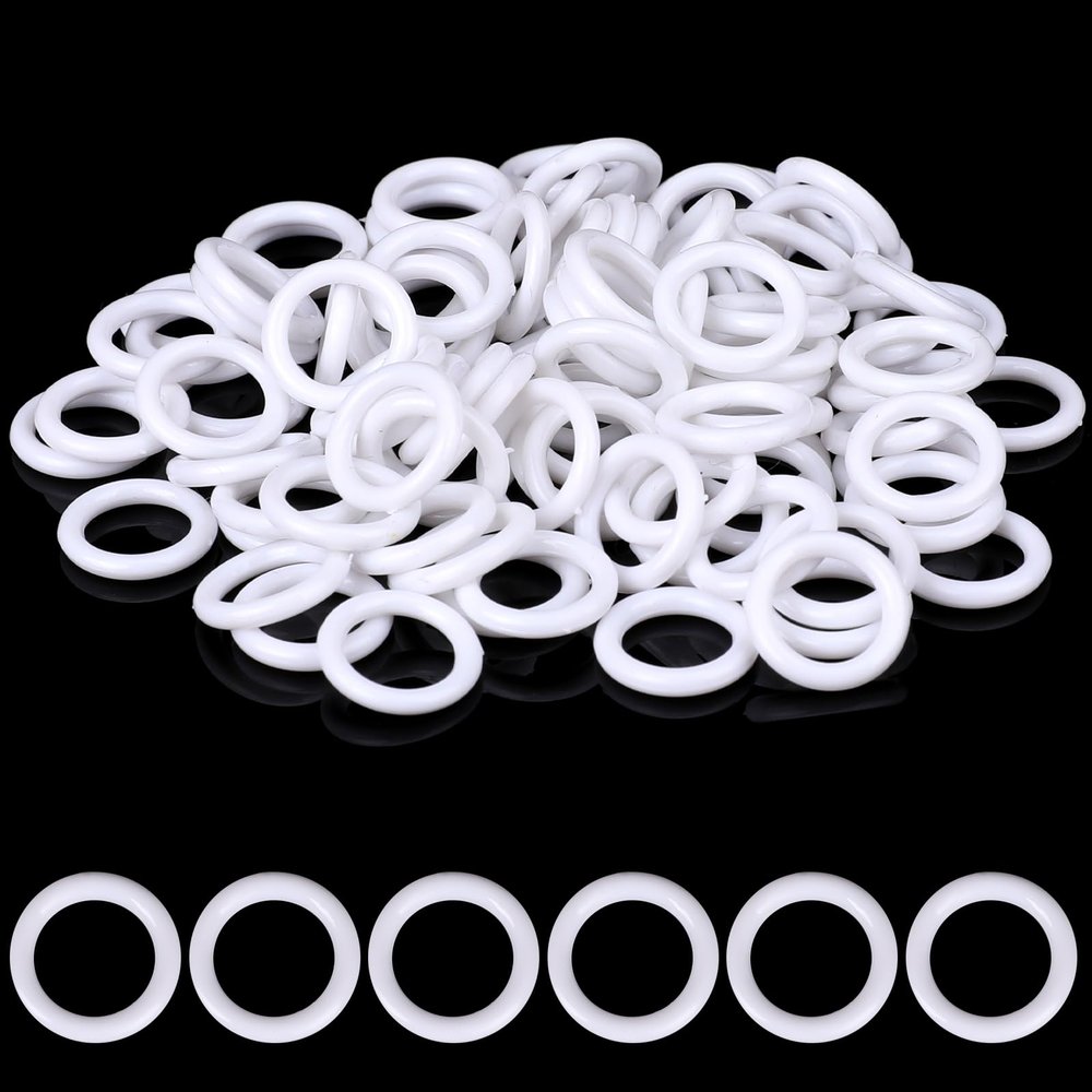 100 Pieces Roman Blind Curtain Rings - White Plastic O-Rings for Roman Shades & Cafe Curtains