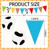 Smoothnovelty 45 ft Cartoon Party Decorations Red Blue Yellow Toy Themed Birthday Banner Flags Cloud and Cow Print Rainbow Triangle Pennant Flag Garland for Baby Shower Party Decor view 2