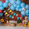 Smoothnovelty 45 ft Cartoon Party Decorations Red Blue Yellow Toy Themed Birthday Banner Flags Cloud and Cow Print Rainbow Triangle Pennant Flag Garland for Baby Shower Party Decor view 3