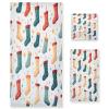 ALAZA Christmas Star Socks Xmas Soft 3 Piece Bath Towels Set for Bathroom Spa Hotel, 1 Bath Towel+ 1 Hand Towel+ 1 Washcloth view 1