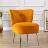 Accent Living Room Side Wingback Chair Ginger Velvet Fabric Upholstered Seat Chairs Occasional Bedroom Leisure Chairs view 2