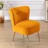 Accent Living Room Side Wingback Chair Ginger Velvet Fabric Upholstered Seat Chairs Occasional Bedroom Leisure Chairs view 3