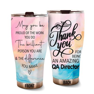 MEDROC Thank You Amazing QA Director Tumbler Stainless Steel 30oz, Appreciation Gifts for Coworkers, Employees & Staffs Women, Driking Coffee Cup For Teammates Birthday Christmas
