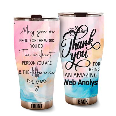 MEDROC Thank You Amazing Web Analyst Tumbler Stainless Steel 30oz, Appreciation Gifts for Coworkers, Employees & Staffs Women, Driking Coffee Cup For Teammates Birthday Christmas