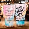 MEDROC Thank You Amazing Web Analyst Tumbler Stainless Steel 30oz, Appreciation Gifts for Coworkers, Employees & Staffs Women, Driking Coffee Cup For Teammates Birthday Christmas view 4
