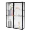 DouSeiAi Wall Cabinet, Storage Cabinet Wall Mount for Bathroom Kitchen Laundry Office, Wall Cabinets with Doors and Detachable Shelves, Black view 1