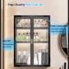 DouSeiAi Wall Cabinet, Storage Cabinet Wall Mount for Bathroom Kitchen Laundry Office, Wall Cabinets with Doors and Detachable Shelves, Black view 4