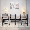 Furniture Slatted Wood Folding Special Event Chair - Black, Set of 4 Folding Chair, Foldable Style view 1
