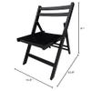 Furniture Slatted Wood Folding Special Event Chair - Black, Set of 4 Folding Chair, Foldable Style view 2