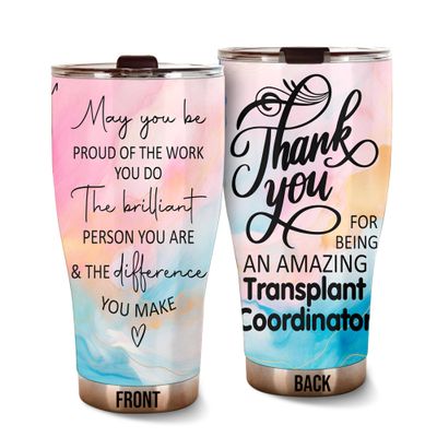 MEDROC Thank You Amazing Transplant Coordinator Tumbler Stainless Steel 30oz, Appreciation Gifts for Coworkers, Employees & Staffs Women, Driking Coffee Cup For Teammates Birthday Christmas