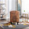 Accent Barrel Chair Living Room Chair with Nailheads and Solid Wood Legs Light Coffee Microfiber Fabric view 4