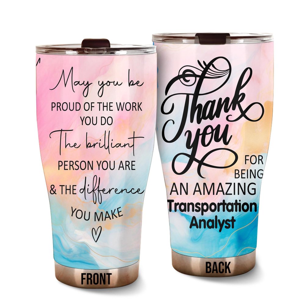 MEDROC Thank You Amazing Transportation Analyst Tumbler Stainless Steel 30oz, Appreciation Gifts for Coworkers, Employees & Staffs Women, Driking Coffee Cup For Teammates Birthday Christmas
