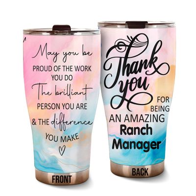 MEDROC Thank You Amazing Ranch Manager Tumbler Stainless Steel 30oz, Appreciation Gifts for Coworkers, Employees & Staffs Women, Driking Coffee Cup For Teammates Birthday Christmas