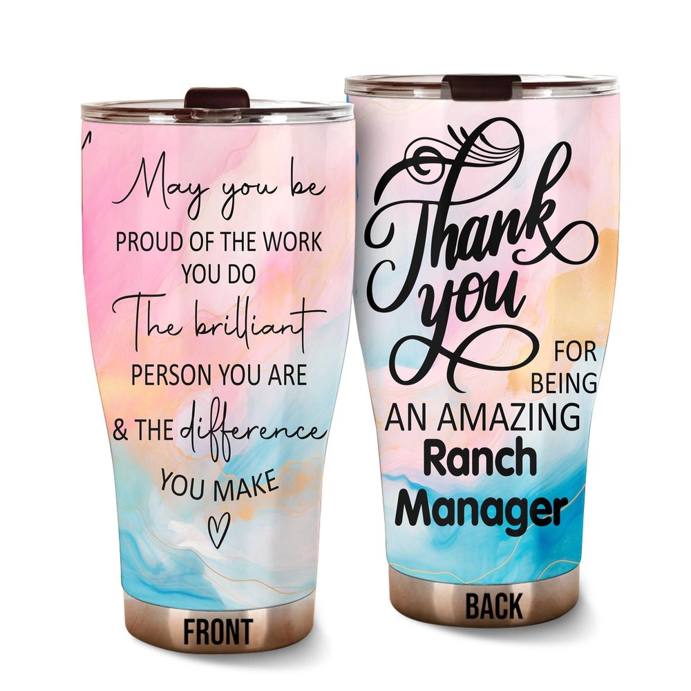 MEDROC Thank You Amazing Ranch Manager Tumbler Stainless Steel 30oz, Appreciation Gifts for Coworkers, Employees & Staffs Women, Driking Coffee Cup For Teammates Birthday Christmas