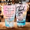 MEDROC Thank You Amazing Ranch Manager Tumbler Stainless Steel 30oz, Appreciation Gifts for Coworkers, Employees & Staffs Women, Driking Coffee Cup For Teammates Birthday Christmas view 4