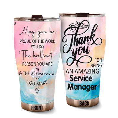 MEDROC Thank You Amazing Service Manager Tumbler Stainless Steel 30oz, Appreciation Gifts for Coworkers, Employees & Staffs Women, Driking Coffee Cup For Teammates Birthday Christmas