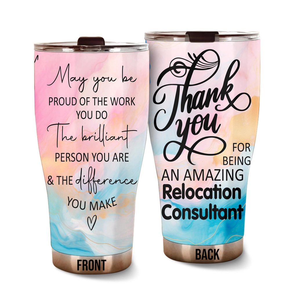 MEDROC Thank You Amazing Relocation Consultant Tumbler Stainless Steel 30oz, Appreciation Gifts for Coworkers, Employees & Staffs Women, Driking Coffee Cup For Teammates Birthday Christmas