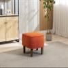 Accent Chair with Ottoman, Mid Century Modern Barrel Chair Upholstered Club Tub Round Arms Chair for Living Room view 2
