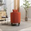 Accent Chair with Ottoman, Mid Century Modern Barrel Chair Upholstered Club Tub Round Arms Chair for Living Room view 3