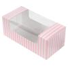 Restaurantware Pastry Tek 9.8 x 4.7 x 3.9 Inch Pastry Boxes 100 Disposable Donut Boxes - With Clear Window Easy Assembly Striped Paper Cookie Packaging Boxes For Muffins Or Mini Cakes view 2