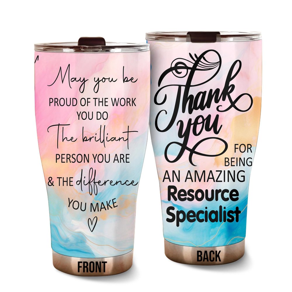 MEDROC Thank You Amazing Resource Specialist Tumbler Stainless Steel 30oz, Appreciation Gifts for Coworkers, Employees & Staffs Women, Driking Coffee Cup For Teammates Birthday Christmas