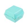Restaurantware-2.5 x 2.5 x 2 Inch Mini Burger Boxes, 100 Clamshell Food Containers - Hinged Lid, Disposable, Turquoise Paper Take Out Boxes, Serve Sliders Or Finger Foods view 2