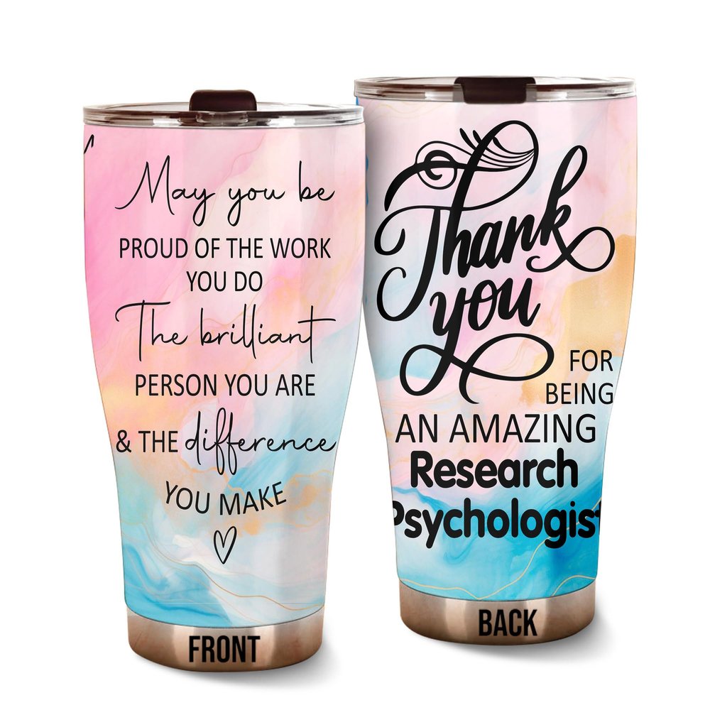 MEDROC Thank You Amazing Research Psychologist Tumbler Stainless Steel 30oz, Appreciation Gifts for Coworkers, Employees & Staffs Women, Driking Coffee Cup For Teammates Birthday Christmas