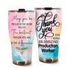 MEDROC Thank You Amazing Production Worker Tumbler Stainless Steel 30oz, Appreciation Gifts for Coworkers, Employees & Staffs Women, Driking Coffee Cup For Teammates Birthday Christmas view 1
