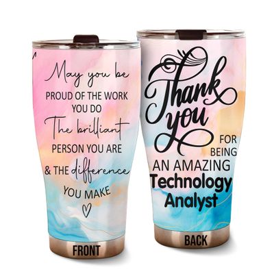 MEDROC Thank You Amazing Technology Analyst Tumbler Stainless Steel 30oz, Appreciation Gifts for Coworkers, Employees & Staffs Women, Driking Coffee Cup For Teammates Birthday Christmas