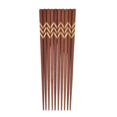 UPQRSG 5 Pairs Chopsticks, Food Grade Diagonal Stripe Pattern Chop Sticks, Exquisite Craftsmanship Hygienic Wooden Chopsticks Gift Box, for Home