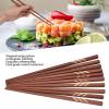 UPQRSG 5 Pairs Chopsticks, Food Grade Diagonal Stripe Pattern Chop Sticks, Exquisite Craftsmanship Hygienic Wooden Chopsticks Gift Box, for Home view 2