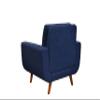 41" Linen Fabric Accent Chair, Mid Century Modern Armchair for Living Room, Bedroom Button Tufted Upholstered Comfy Reading Accent Sofa Chairs, Dark Blue view 3
