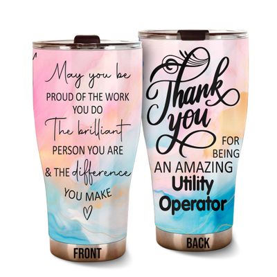 MEDROC Thank You Amazing Utility Operator Tumbler Stainless Steel 30oz, Appreciation Gifts for Coworkers, Employees & Staffs Women, Driking Coffee Cup For Teammates Birthday Christmas