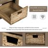 Rustic Storage Bench with 3 Drawers and 3 Rattan Baskets, Shoe Bench for Living Room, Entryway (White Washed) view 4