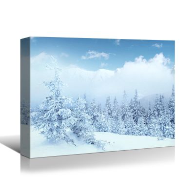 BANHUA1 Winter Canvas Wall Art Winter Wall Decor Snow Pictures Printed on Canvas Snow Scene Canvas Painting Stretched Artwork for Home Office Wall Ready to Hang 32"x24"(80x60cm)